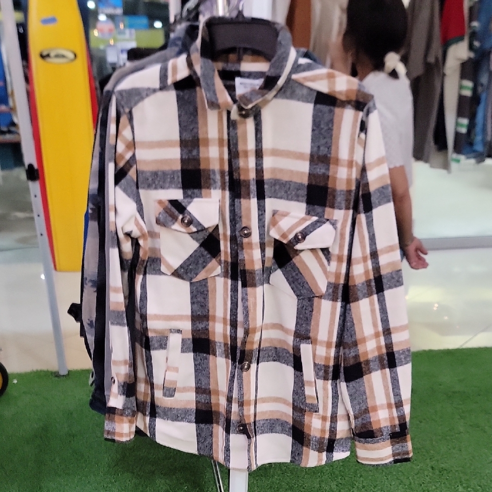 Plaid Button-Up Shirt by Distortion
